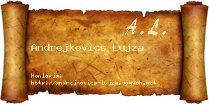 Andrejkovics Lujza névjegykártya